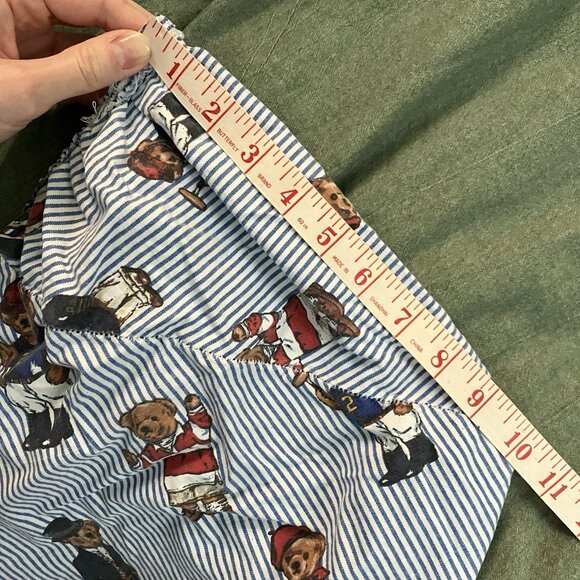 Vintage Ralph Lauren Polo Teddy Bear AOP Full Fitted Bed Sheet Made USA Striped - Picture 10 of 11